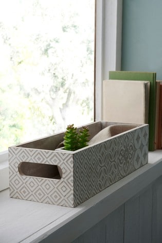 Natural Tile Print Tray Storage Box