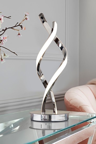Chrome Callie Led Table Lamp From, Led Sculpture Table Lamp