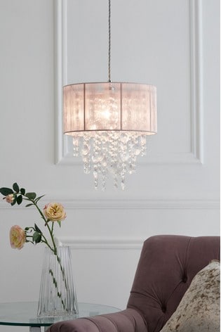 Pink Palazzo Easy Fit Pendant Lamp, Blush Pink Lamp Shade