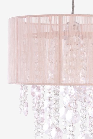 NEXT Pink Easy Fit Cut-Out Star Shade Pendant Light Girls Bedroom 