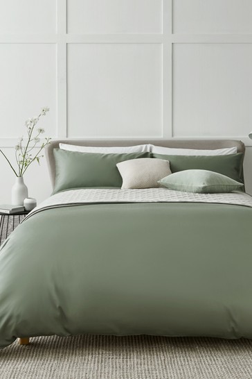 Sage Green Collection Luxe 400 Thread Count 100% Egyptian Cotton Sateen Duvet Cover And Pillowcase Set