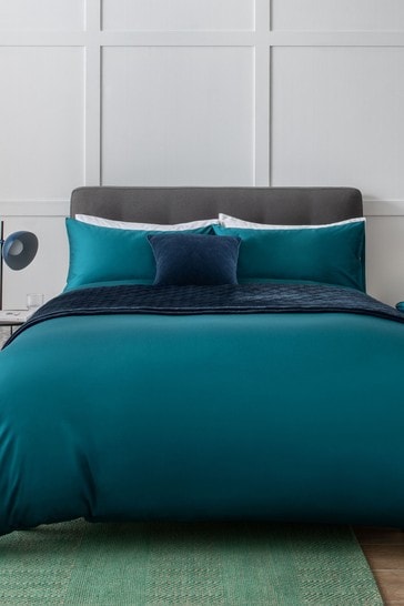 Egyptian Cotton Sateen Duvet Cover And, Teal And Grey Duvet Cover
