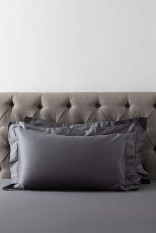 Set of 2 Charcoal Grey Collection Luxe 400 Thread Count 100% Egyptian Cotton Pillowcases