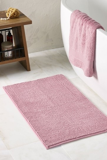 Dusky Pink Bobble Bath Mat From The, Dusky Pink Rugs Uk