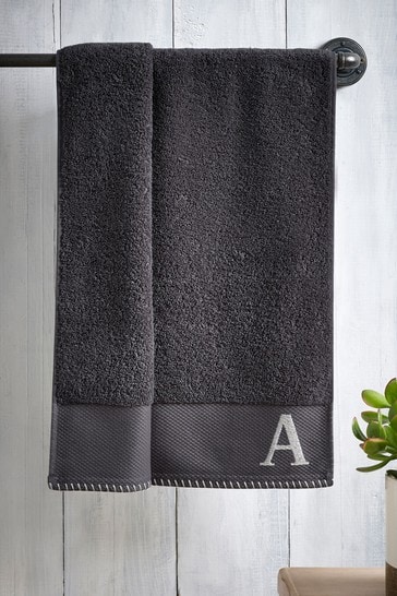 Grey Alphabet Bath Towel
