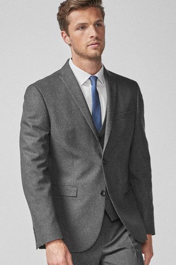 Grey Tailored Fit Puppytooth Suit: Jacket