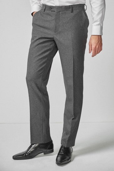 Tailored Fit-Anzug mit Hahnentrittmuster, Grau: Hose