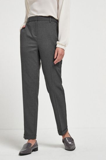 Charcoal Grey Tailored Taper Trousers