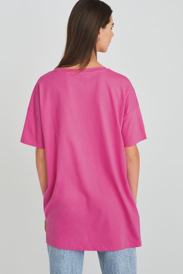 Neon pink oversized t shirt