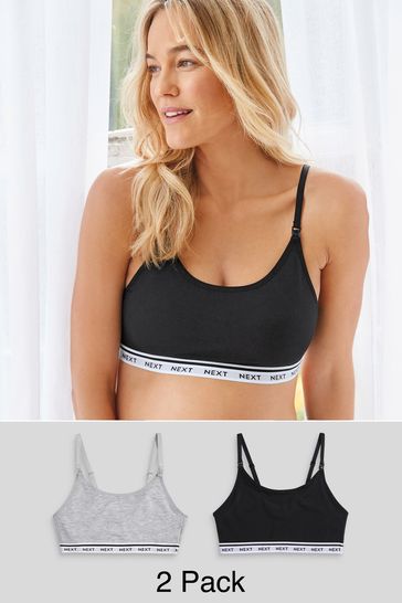Buy Black/Grey Maternity Nursing Crop Tops 2 Pack from Next Luxembourg