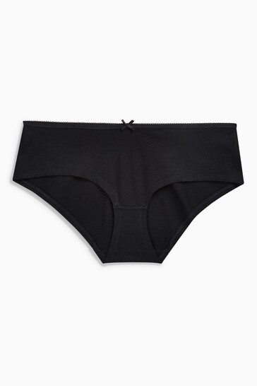 Black Short Cotton Rich Knickers 7 Pack