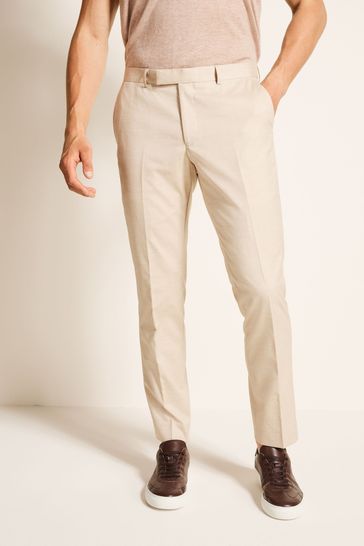 MOSS Slim Fit Latte Trousers