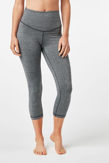 Grey Next Active Sports High Waisted Cropped Sculpting Leggings