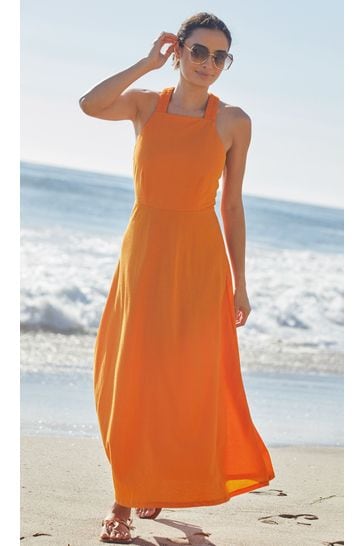 Orange strappy discount dress