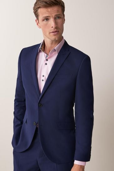 Slim Fit-Anzug mit zwei Knöpfen: Jacke, leuchtendes Blau