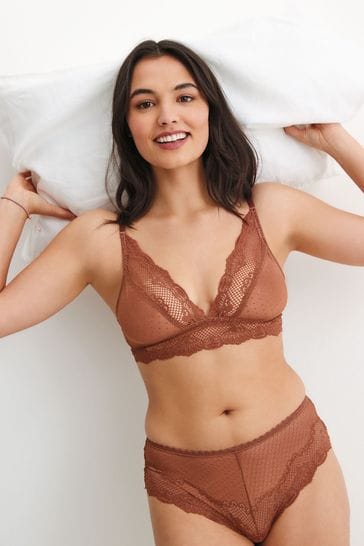 Buy Tan Brown Non Pad Lace Bralette from Next Luxembourg