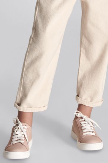 Reiss Pink Luca Junior Leather Trainers