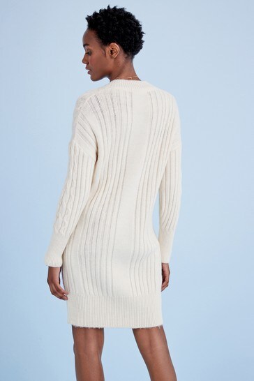 next cream jumper dress