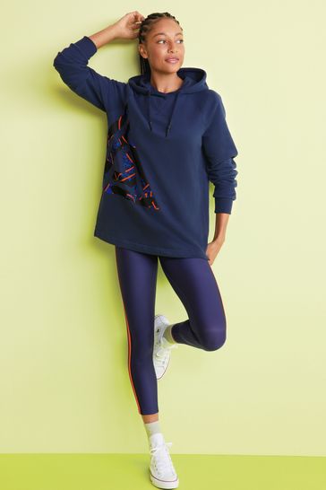 navy longline hoodie