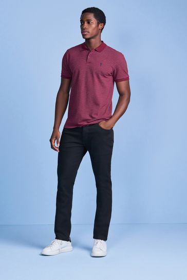 Buy Burgundy Red Stripe Pique Polo Shirt from Next Netherlands