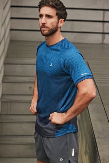 Navy Print Short Sleeve Tee Next Active Gym Tops & T-Shirts
