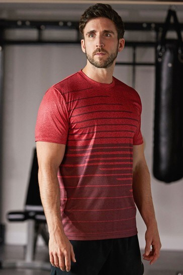 Red Stripe Short Sleeve Tee Next Active Gym Tops & T-Shirts