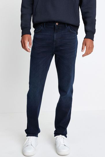 Ink Blue Straight Fit Next Essential Stretch Jeans