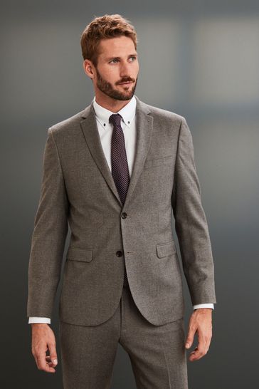 NEW Next Brown/Beige Wool Blend Modern Suite Jacket Diff Sizes-£65.00 