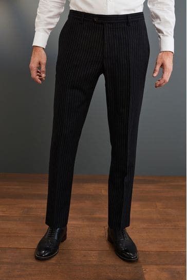 Black Stripe Signature Empire Mills Fabric Suit: Trousers