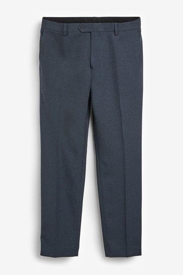 Blue Slim Fit Shiny Tuxedo Suit: Trousers