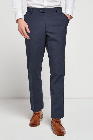 Strukturierter Anzug in Tailored Fit aus Wollmischung, Marineblau: Hose