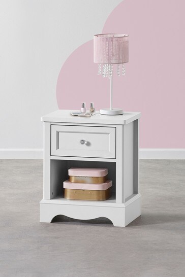 Amelia White Bedside Table with Drawer