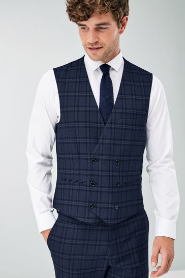 Blue Check Suit: Waistcoat