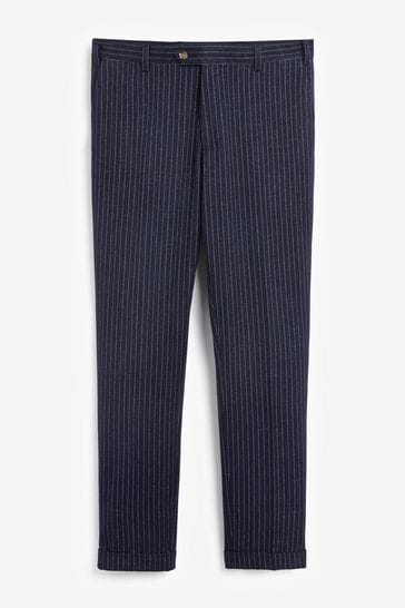 Blue Stripe Slim Fit Suit: Trousers