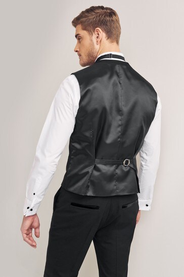 Buy Black Patterned Tuxedo Waistcoat from Next Luxembourg