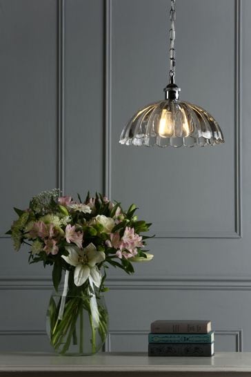 Laura Ashley Clear Salisbury Chrome Pendant Ceiling Light