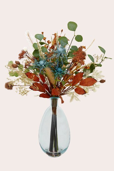 Orange Autumn Floral Mix In Vase