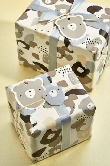 Natural Bears Gift Wrap Set