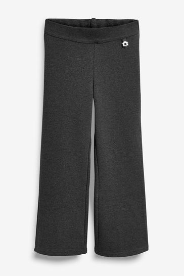 Charcoal Grey Cotton Rich Jersey Stretch Pull-On Boot Cut Trousers (3-16yrs)