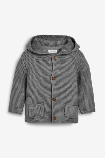 Charcoal Grey Baby Hooded Baby Cardigan (0mths-3yrs)