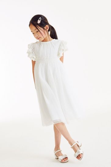 Ivory White Lace Bridesmaid Dress (3-16yrs)
