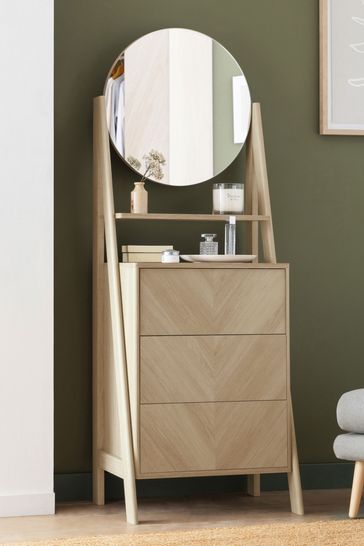 Anderson Oak Effect Storage Chest with Mirror