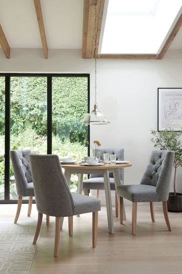Malvern Dove Grey 4 Seater Round Dining Table
