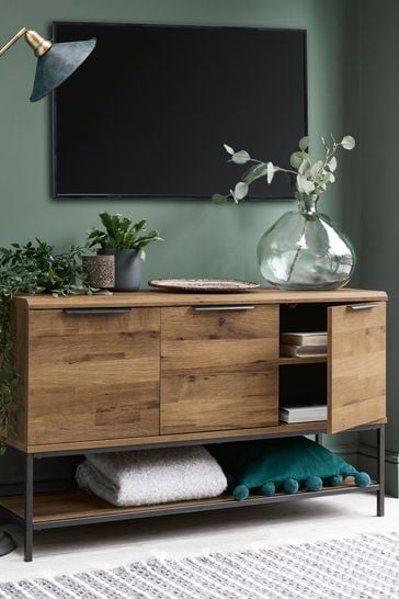 Dark Bronx Oak Effect Up to 50", Tall TV Console Sideboard