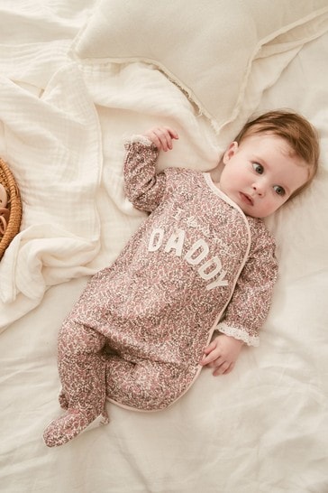 Daddy Pink Floral Family Sleepsuit 0 2yrs