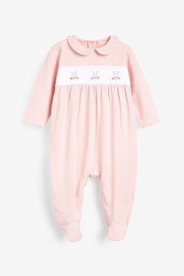 Pink Smart Bunny Baby Sleepsuit (0mths-2yrs)