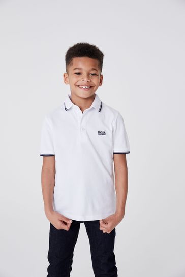 BOSS White Classic Polo Shirt