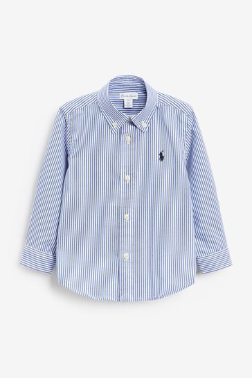 Polo Ralph Lauren Baby Blue/White Stripe Oxford Shirt