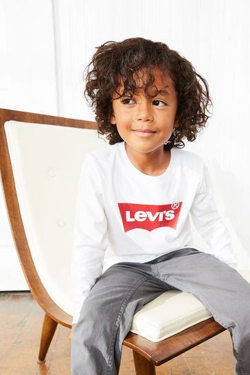 Levi's® White Long Sleeve Kids Batwing T-Shirt