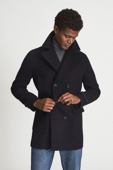 wool blend peacoat mens
